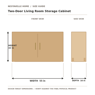 Nestavelle Two-Door Living Room Storage Cabinet