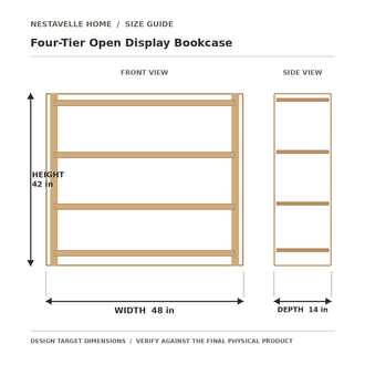 Nestavelle Four-Tier Open Display Bookcase