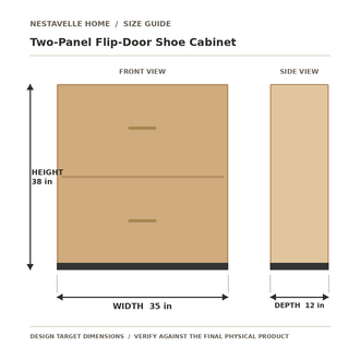 Nestavelle Two-Panel Flip-Door Shoe Cabinet