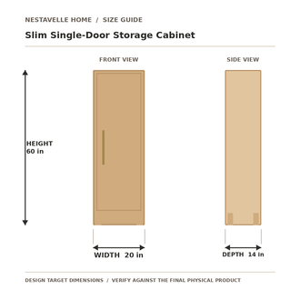 Nestavelle Slim Single-Door Storage Cabinet