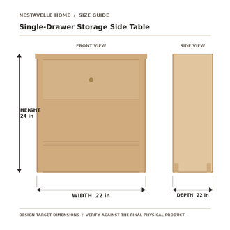 Nestavelle Single-Drawer Storage Side Table