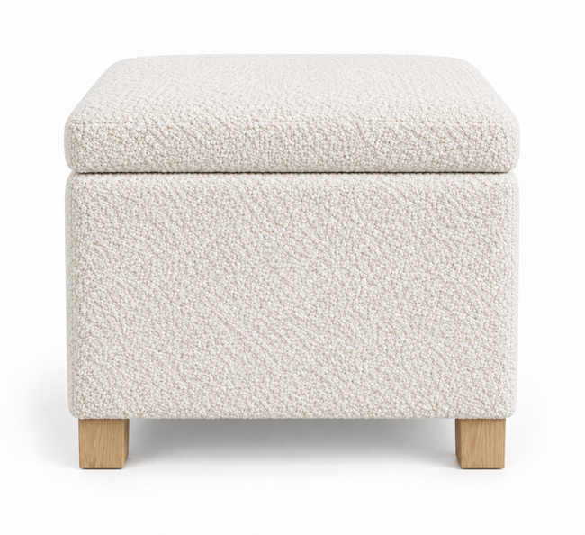 Nestavelle Ivory Bouclé Lift-Top Storage Ottoman