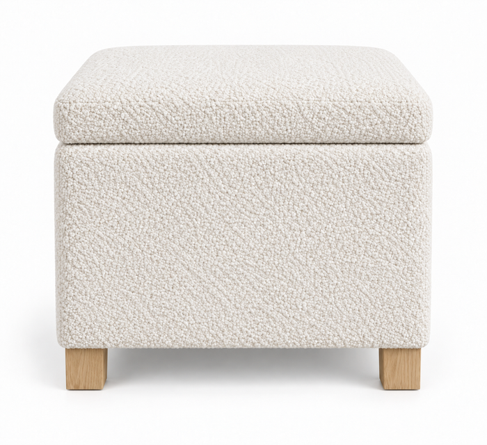 Nestavelle Ivory Bouclé Lift-Top Storage Ottoman