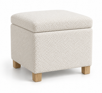 Nestavelle Ivory Bouclé Lift-Top Storage Ottoman