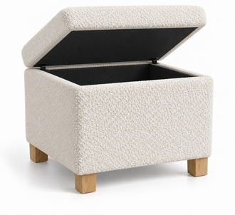 Nestavelle Ivory Bouclé Lift-Top Storage Ottoman